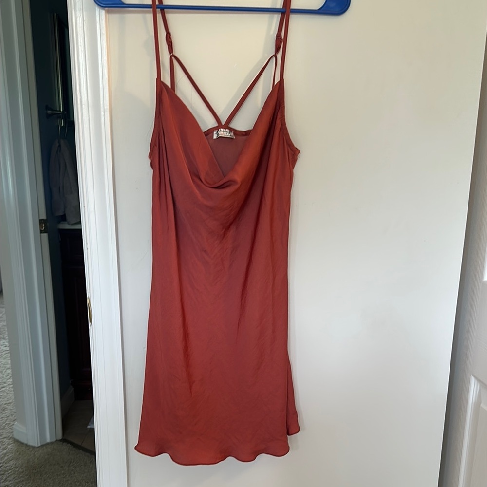 Free People Rust Mini Slip Dress